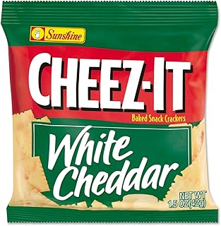 Cheez-It Crackers, 1.5oz Single-Serving Snack Bags, White Cheddar, 8/Box