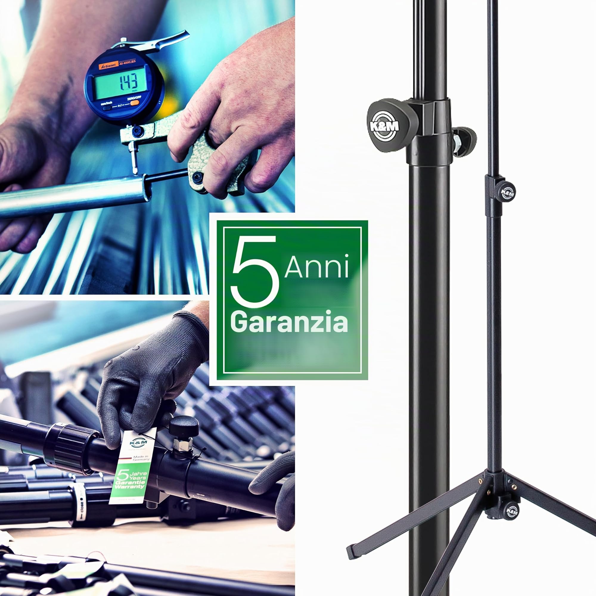 K&M 26772 Supporto da tavolo per monitor Nero, in acciaio - supporto regolabile in altezza dal design innovativo