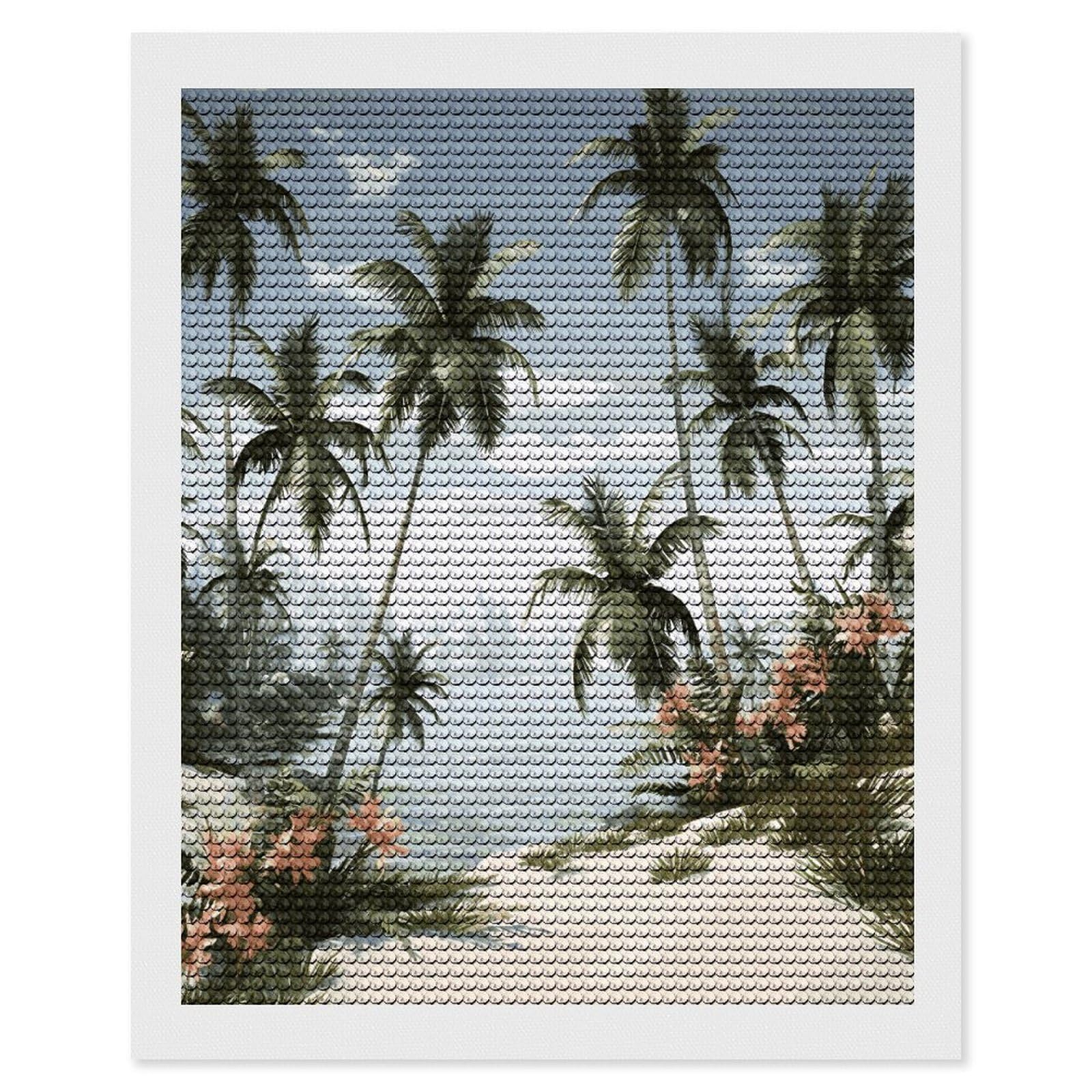 LDGSUPH Tropical Palm Trees Diamond Painting Kits for Adults Paint with Diamond Pictures Art DIY Full Drill Diamond Dots Painting Personalized Diamond Photo for Home Wall Decor Gift 16"x20"