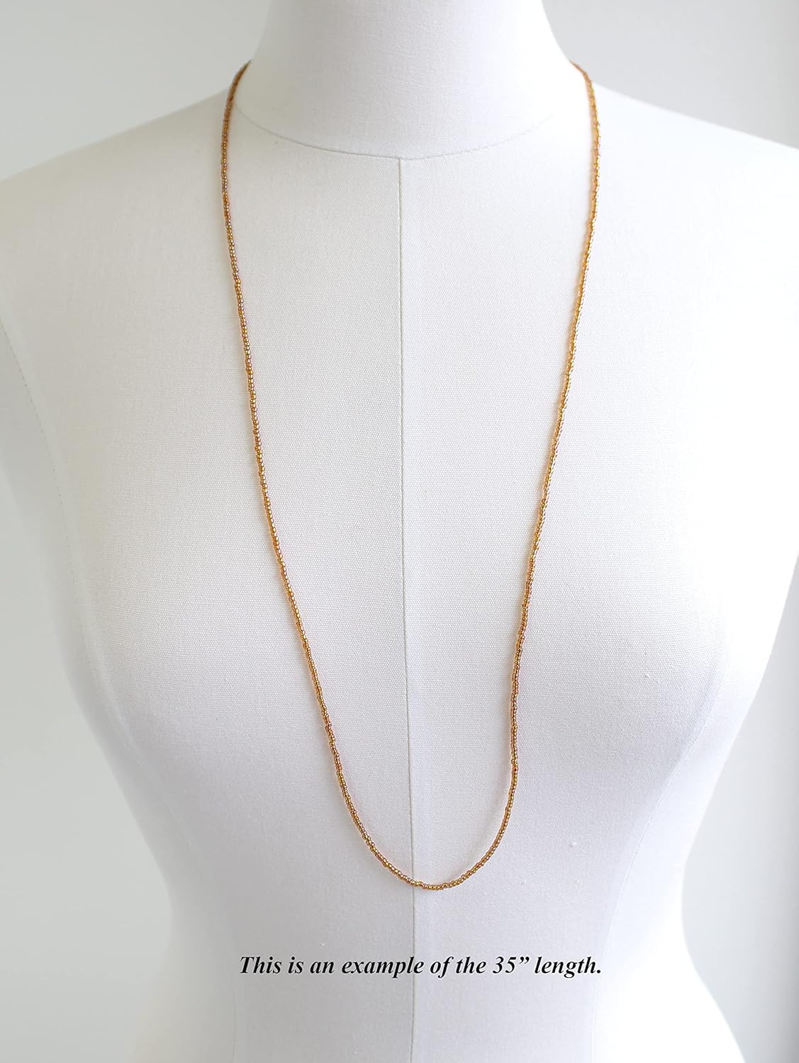 Handmade Rainbow Topaz Seed Bead Necklace, Thin 1.5mm Single Strand