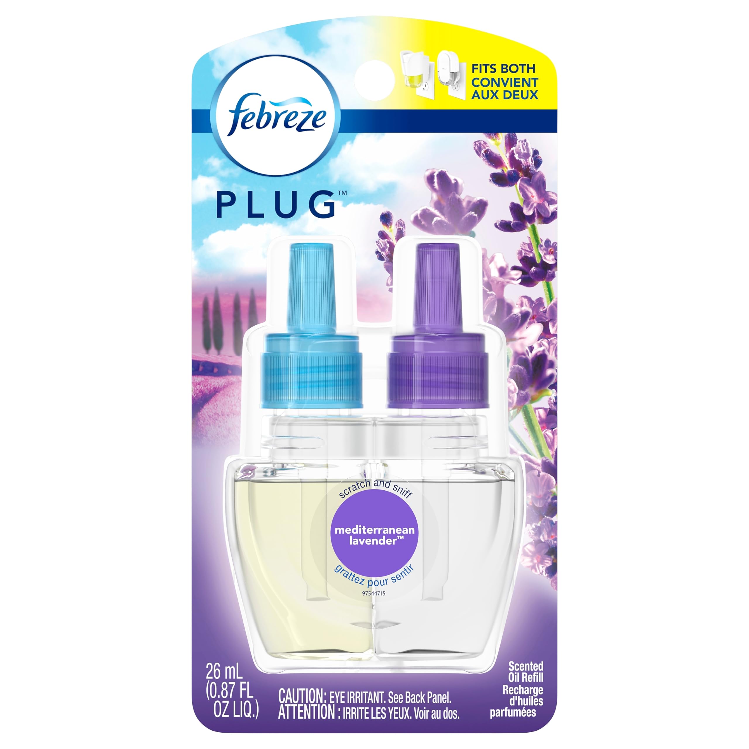 Febreze PLUG AIR FRESHENER REFILLS MEDITERRANEAN LAVENDER 0 87 OZ REFILL 2 PACK