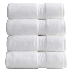 Springtree Home White Bath Towels Set of 4 Classic Hotel Bath Towels 100 Combed Cotton Absorbent Quick-Dry Towels
