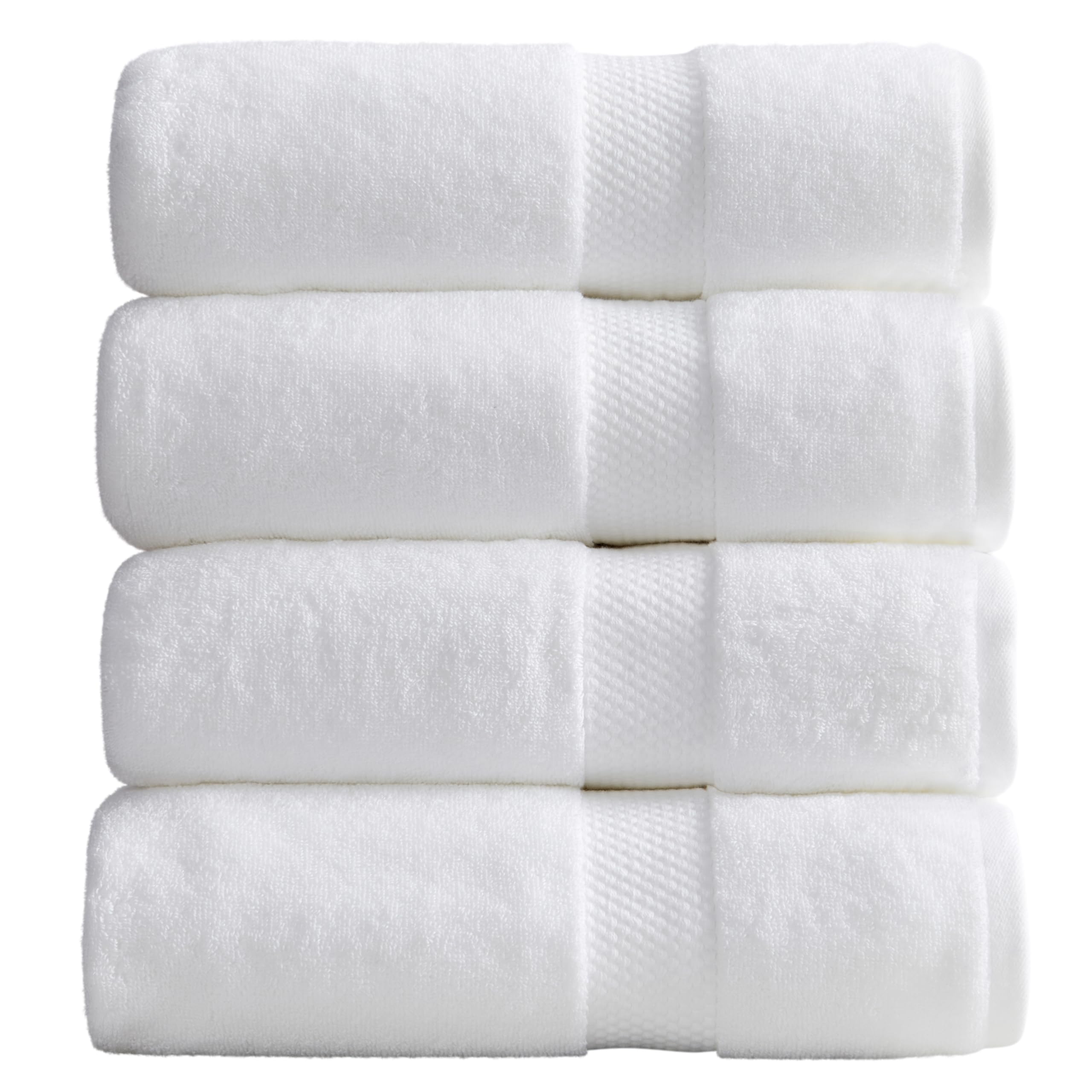 Springtree Home White Bath Towels Set of 4 Classic Hotel Bath Towels 100 Combed Cotton Absorbent Quick-Dry Towels