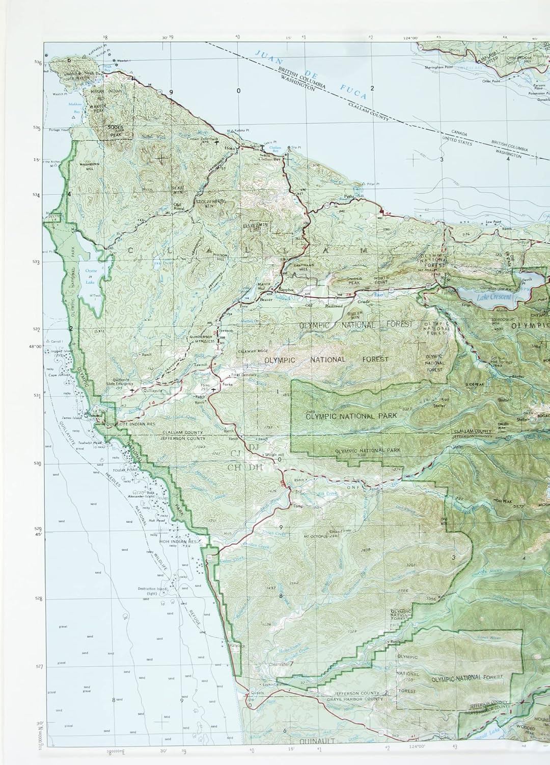 Hubbard Scientific 3D Olympic National Park Map | A True Raised Relief Map - You Can Feel the Terrain | Vacuum-formed Molded | 25" x 18.5" | Detailed Topography