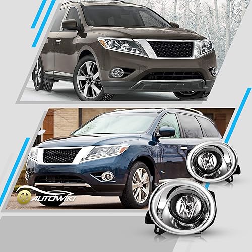 Miniatura 8 de AUTOWIKI luces antiniebla, luces antiniebla (lente transparente) para Nissan Pathfinder 2013-2016  incluye interruptor y kit de cableado (2 unidades