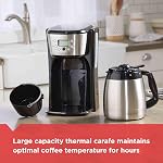 BLACK+DECKER Thermal Coffee Maker, 12 Cup, Programmable, Digital Controls, Black and Silver, CM2036SC