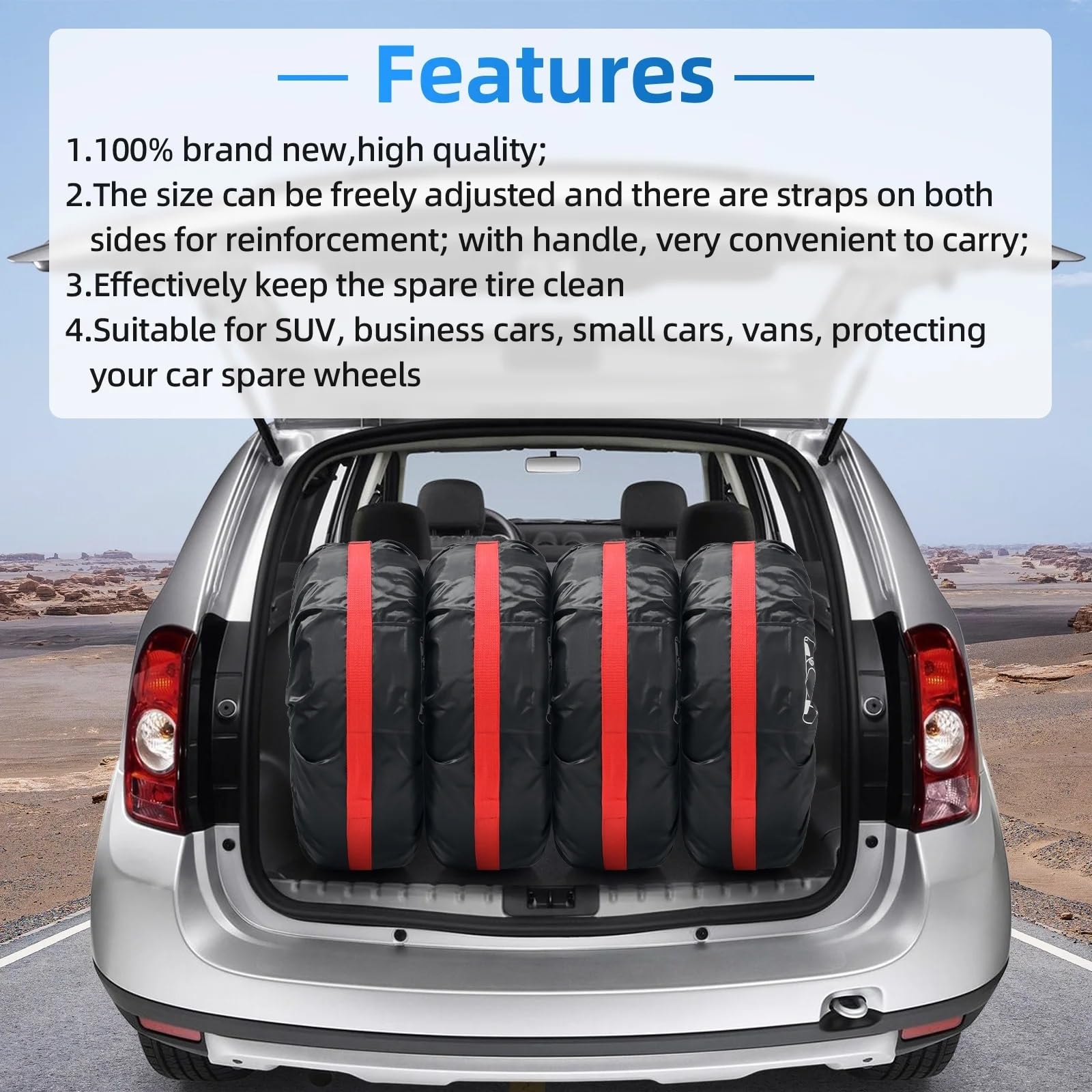 Reifen Aufbewahrung Universal 4PCS Auto Reifen Abdeckung Fall Auto Ersatz Reifen Abdeckung Lagerung Tasche Rad Reifen Abdeckung Reifen Zubehör(T0017 13-16 inch)