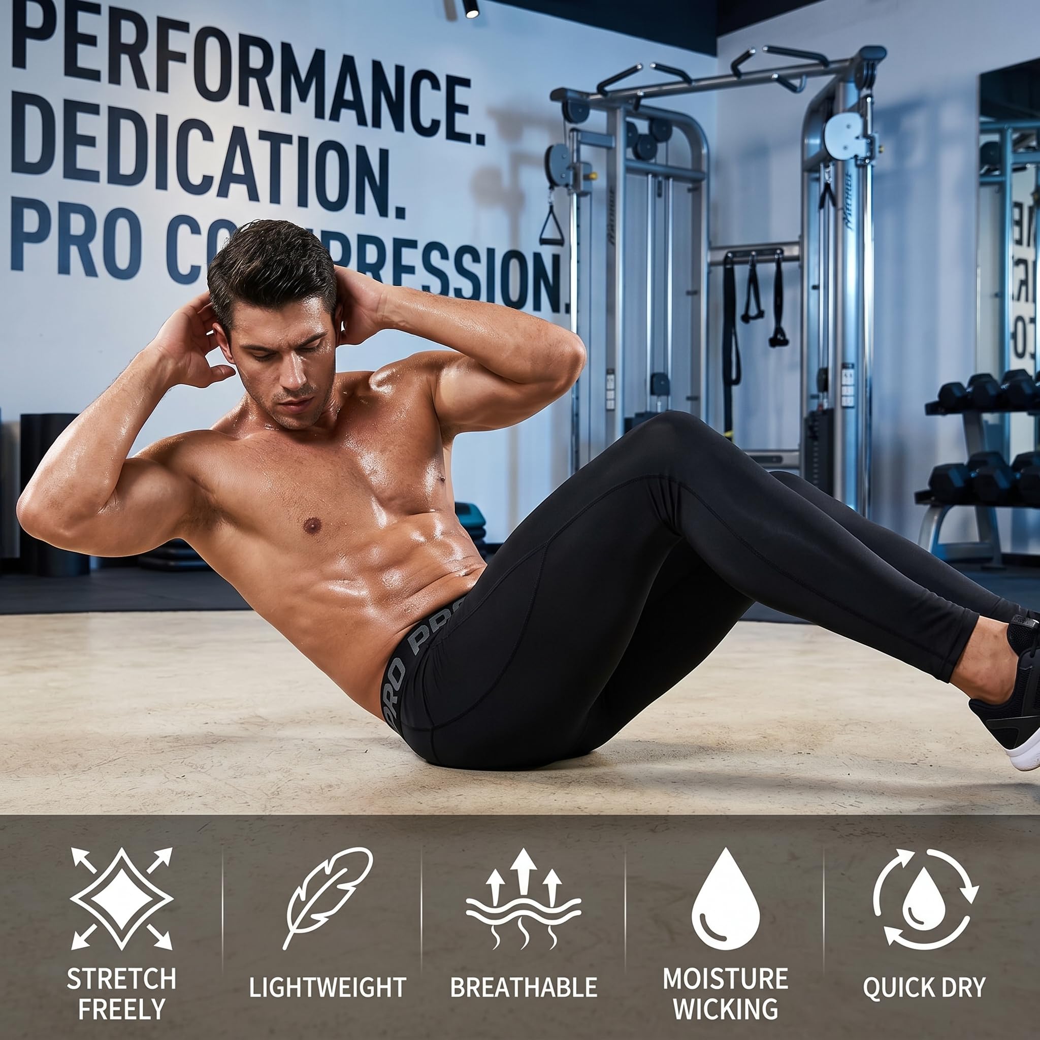 YUSHOW Lot de 3 Caleçon Long Homme Thermique sous-VêTement Chaud Collant Homme Hiver Legging Doux et Léger
