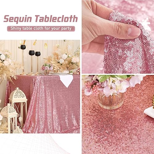 Miniatura 8 de Eternal Beauty Mantel rectangular de lentejuelas de 90 x 132 pulgadas para exposiciones, pasteles, postres, fiestas, eventos de cumpleaños