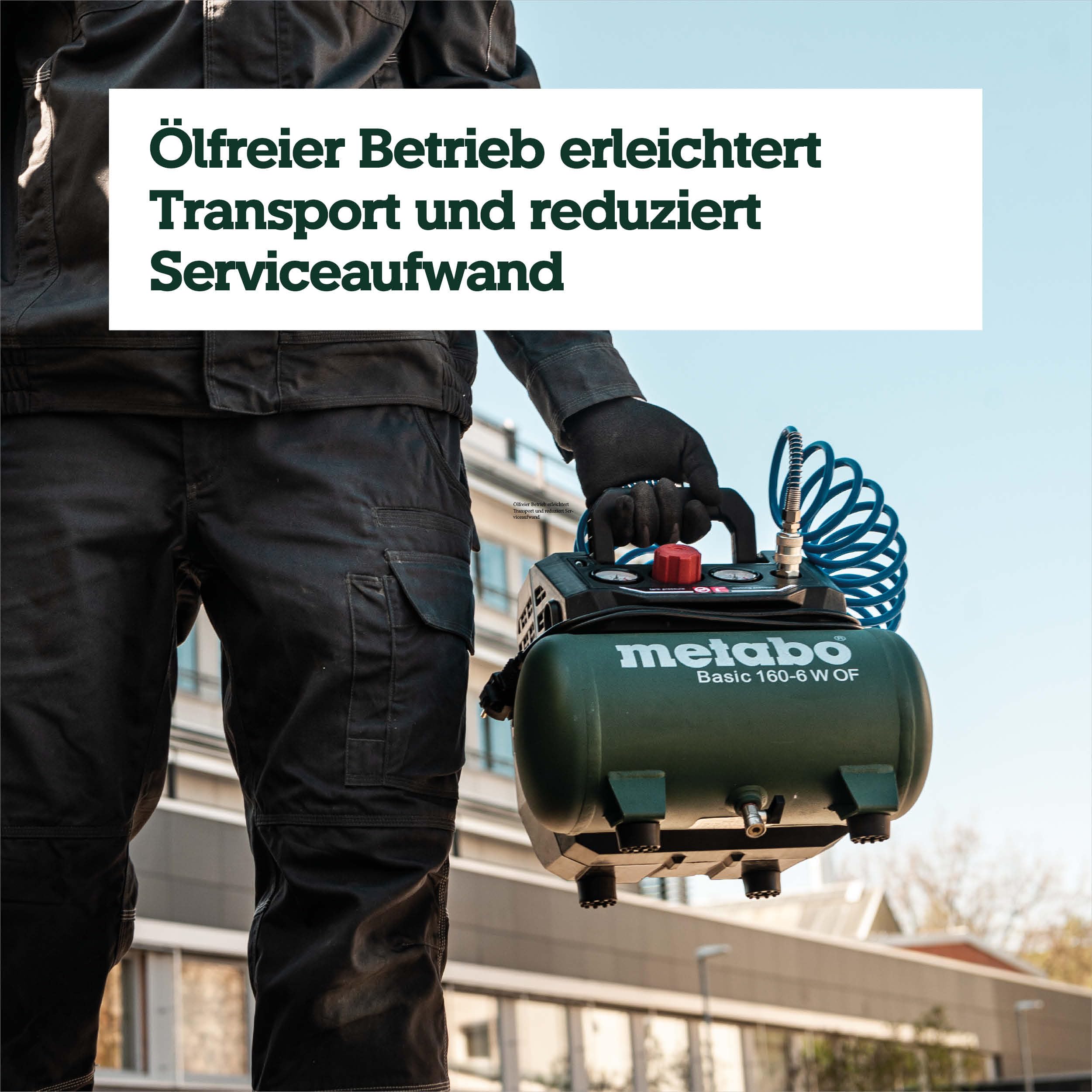 metabo Kompressor Basic 160-6 W OF, 6 l Druckluftkompressor, Tragbar