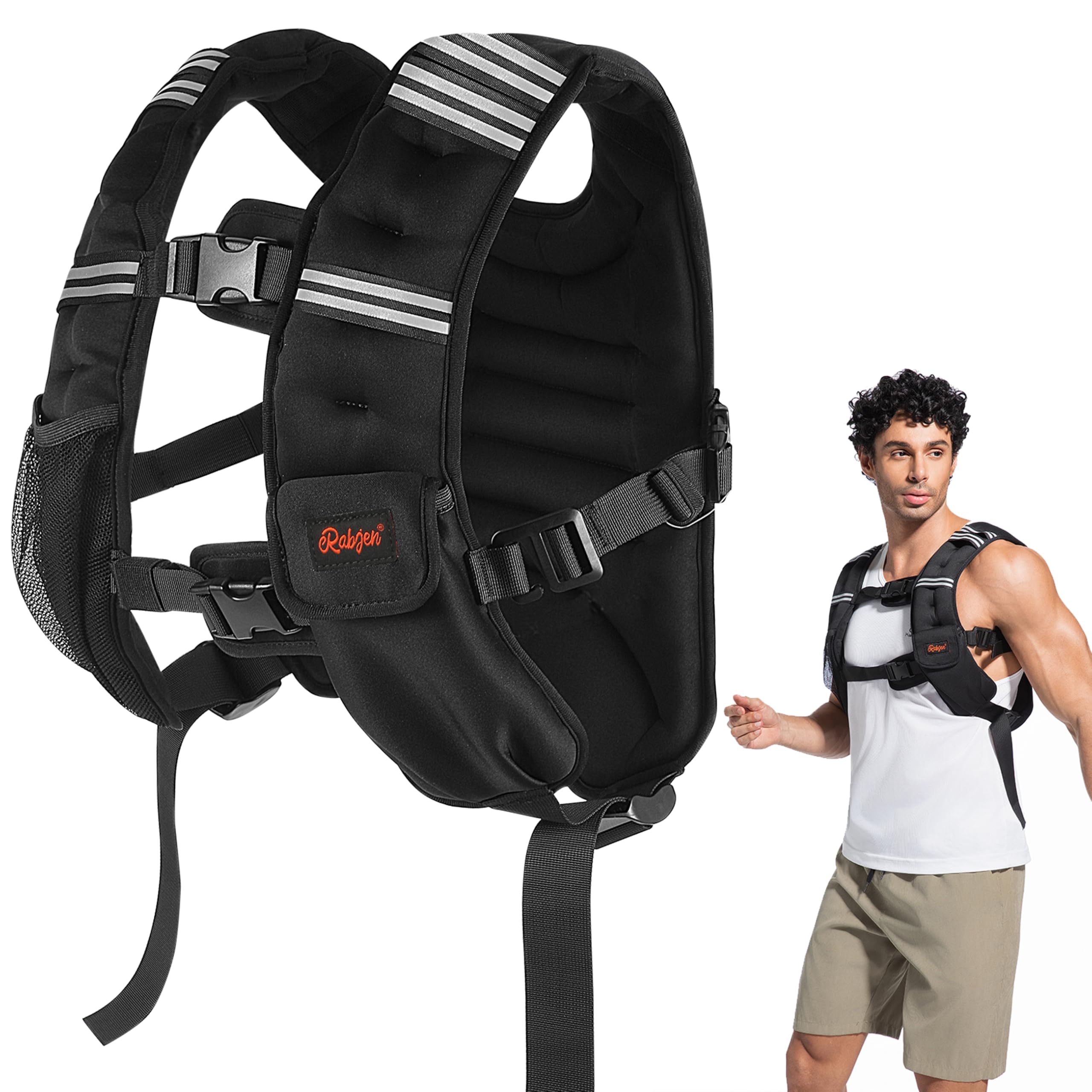 Weighted Vest 12lbs 16lbs 20lbs 30lbs 40lbs Odorless 6 Straps Size Adjustable for Woman Men running walking Jogging