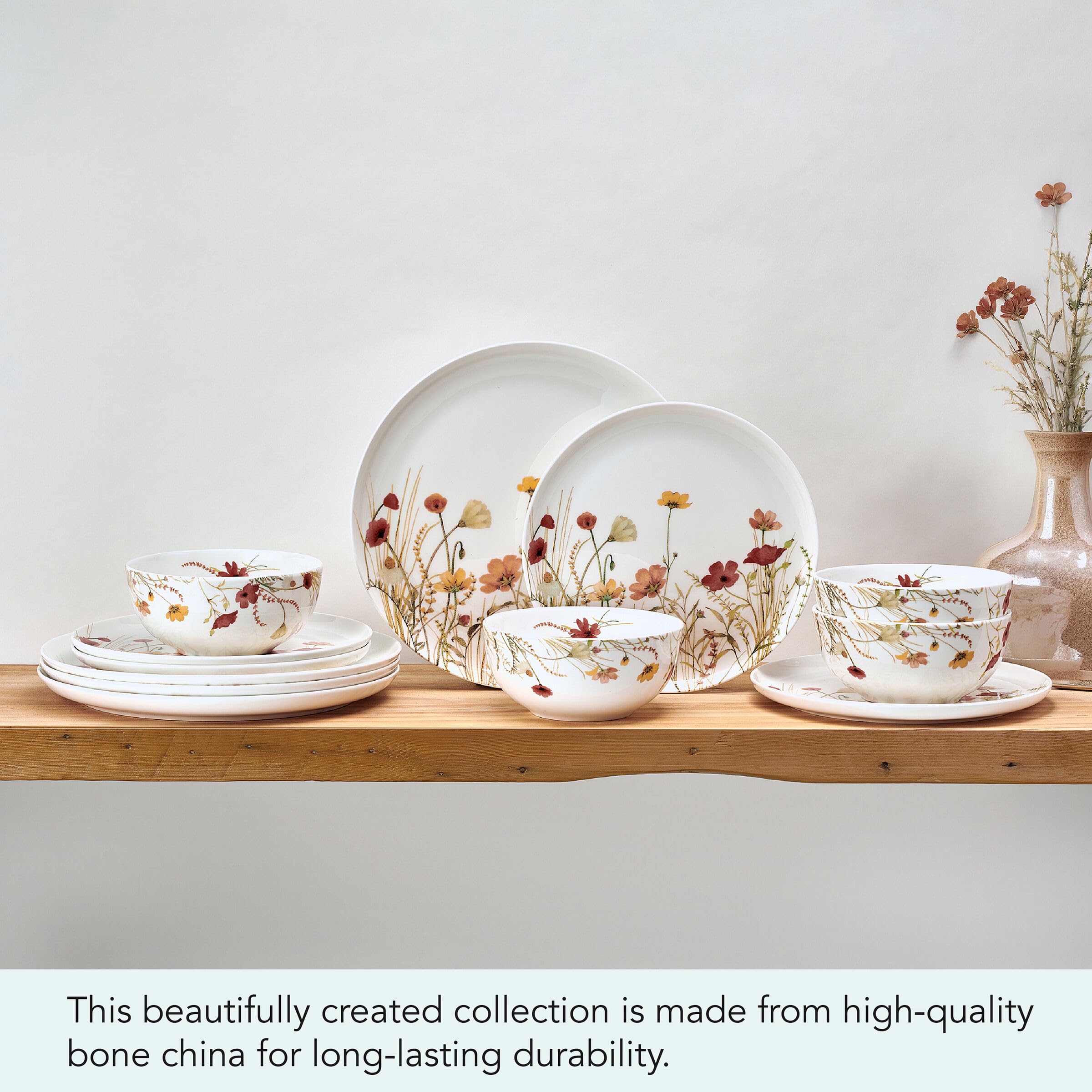 Mikasa Meadow Serenade Dinnerware Set - Floral Bone China -6