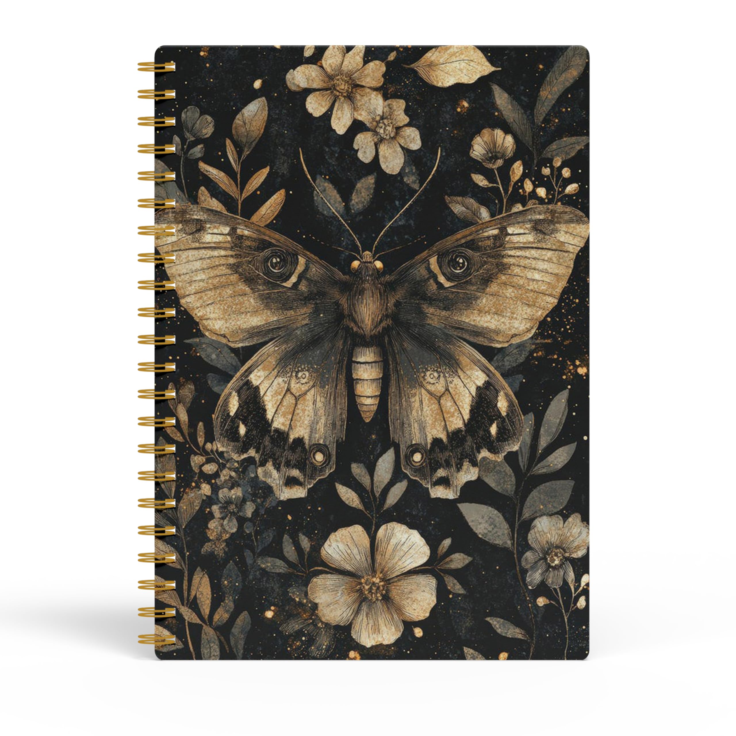 Evcprz Moody Floral Butterfly Spiral Notebook, Mystical Witchy Journal, Dark Cottagecore Gothic Journals, Witchy Gifts for Women, Vintage Elegant