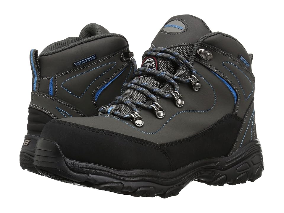 

SKECHERS Work D'Lite SR - Amasa (Gray Nubuck/Blue Trim) Women's Work Boots, Black