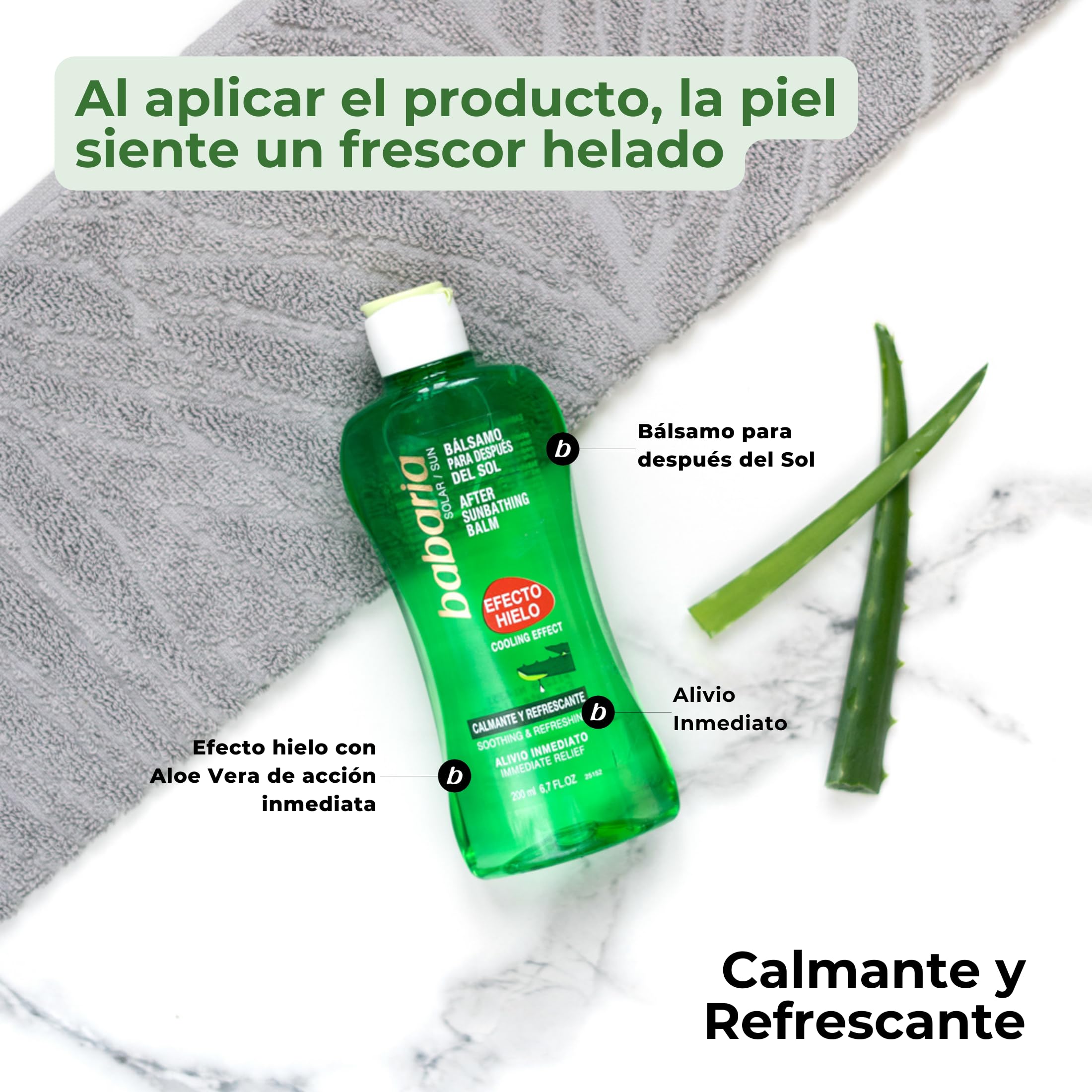 Babaria After Sun Efecto Hielo Aloe Vera 200 ml – Crema Aftersun Prolonga el Bronceado - Aftersun Corporal Mujer y Hombre