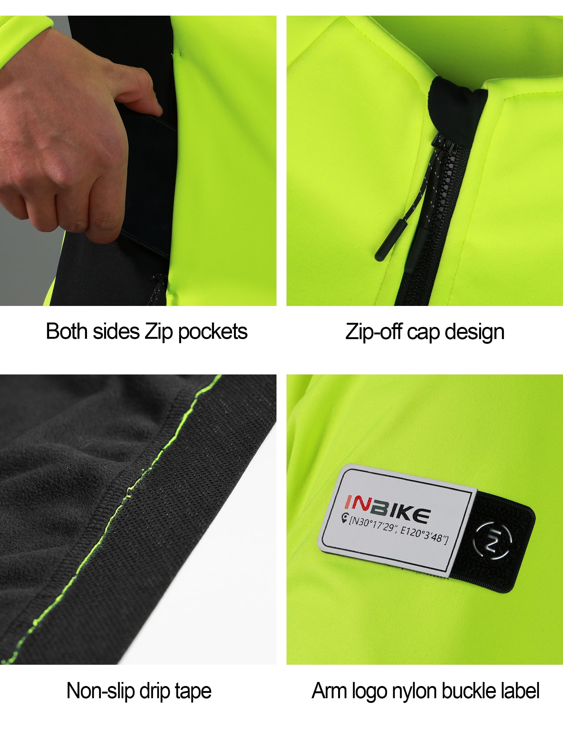 INBIKE Fahrradjacke Herren Winter Thermo Softshelljacke Winddicht Atmungsaktiv Radjacke für Radfahren Laufen Wandern Outdoor Schwarz