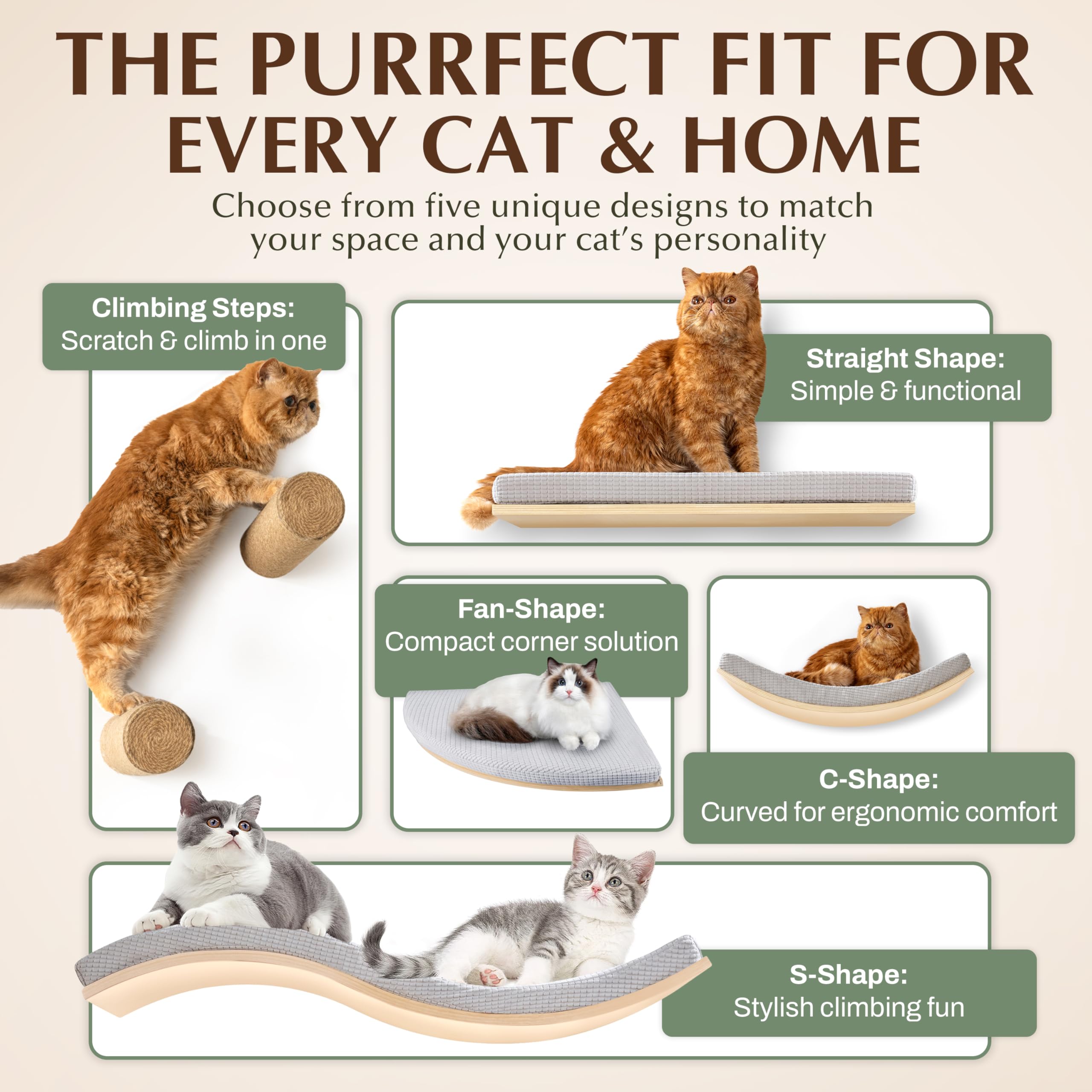 2-Pack Sisal Wall-Mounted Cat Climbing Wall Steps, Cat Wall Steps/Stairs with Sisal Scratching Surface, Wall Shelf Furniture for Climbing & Play for Kittens & Cats, Hidden Mounts - image 7