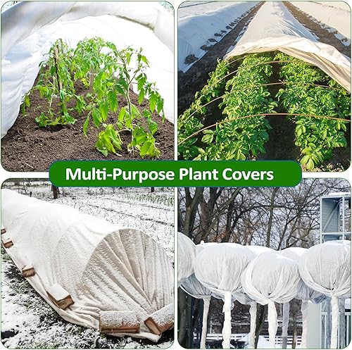 Miniatura 6 de Jevrench Cubiertas para plantas, protección contra la congelación, 1.0 onzas, 10 pies x 35 pies, mantas de heladas para plantas al aire libre,