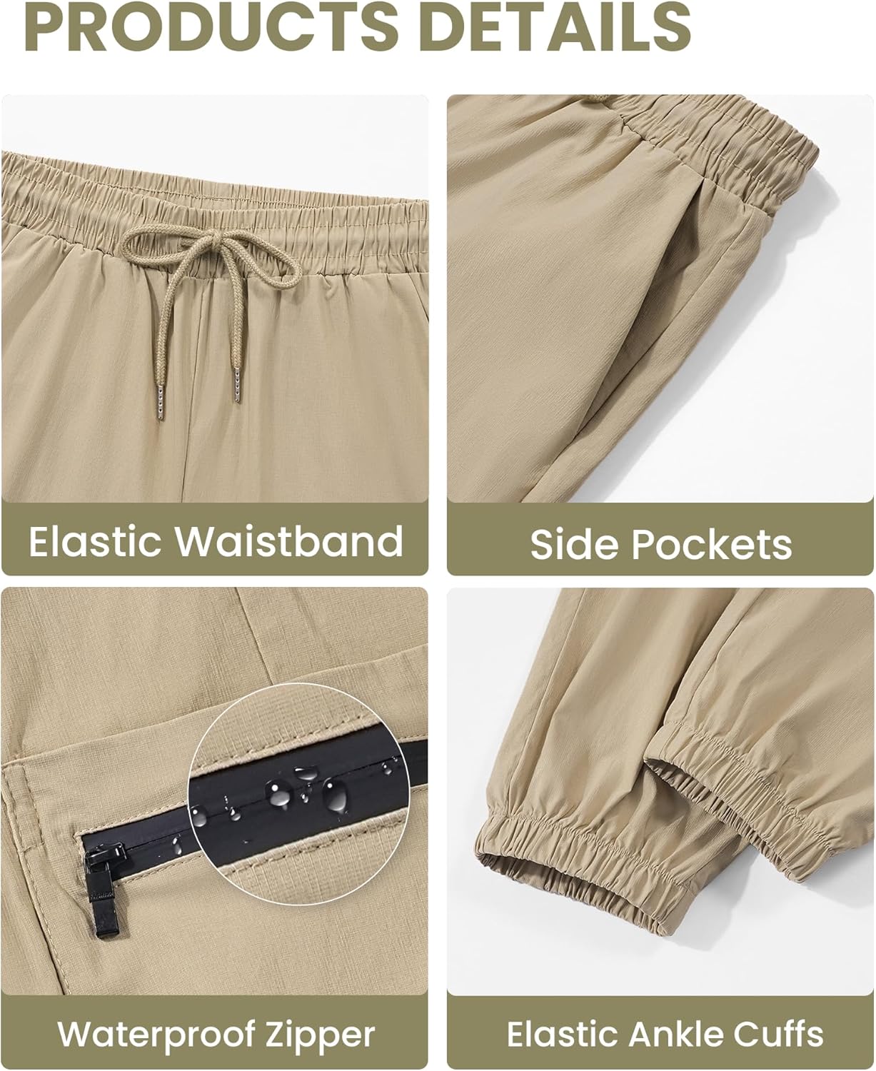 Boys Girls Cargo Pants Kids Water Resistant Hiking Pants Quick Dry Lightweight - Image 5