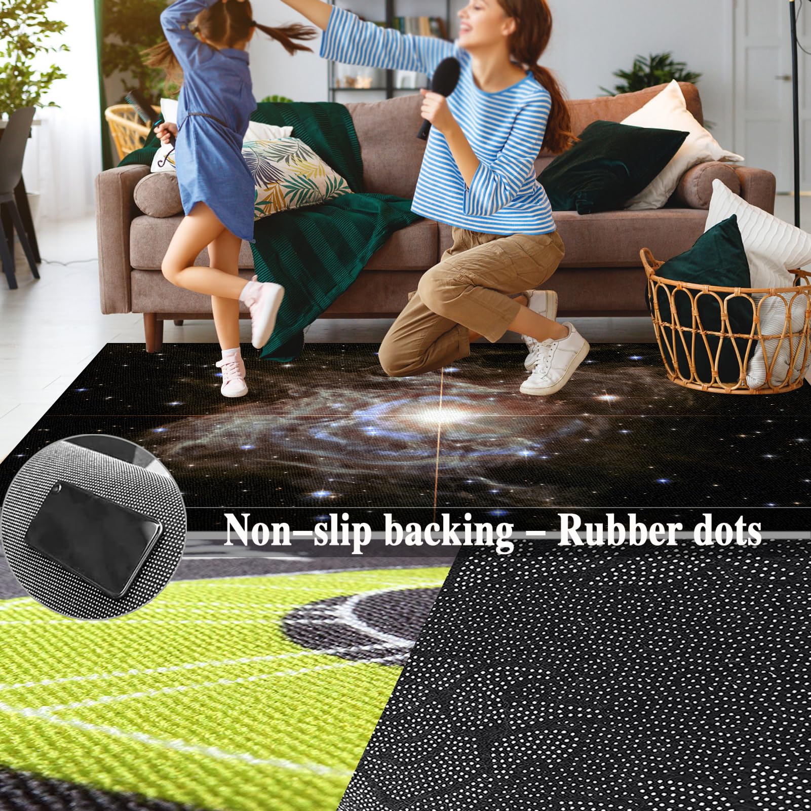 Tappetino Acustica per Batteria e Percussioni, Tappeto Batteria Elettronica, Tappeto a Tamburo Insonorizzante, Tappeti Antiscivolo per Batteria Elettroniche Rullante Acustica Grancassa 140 x 100 cm