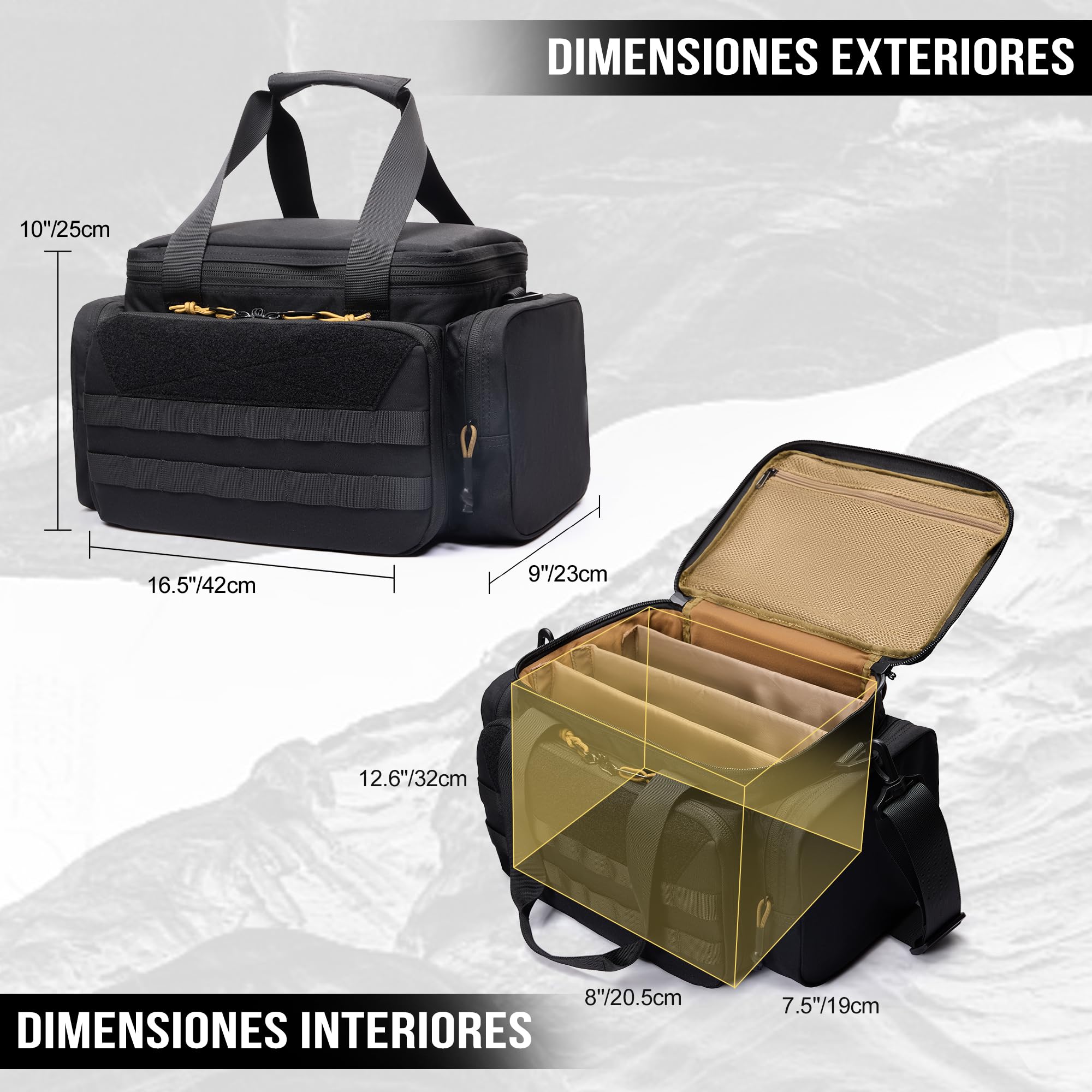 OneTigris Range Bag, Bolsa de Policía, Bolsa de Armas Tácticas para Caza, Campo de Tiro, Pesca, Senderismo