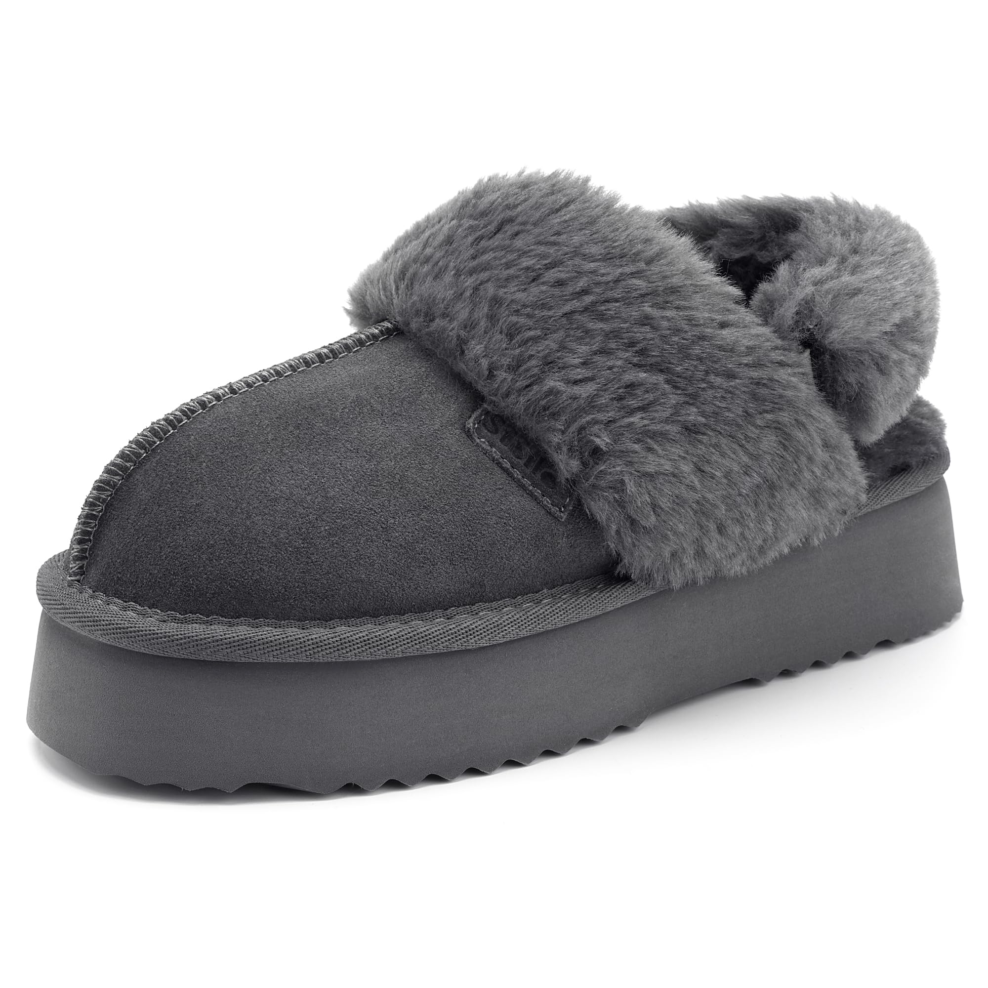 Stelle Genuine Suede Platform Slippers