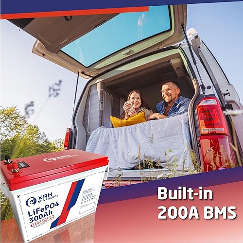 Miniatura 8 de XRH 12V 300Ah Small-Volume LiFePO4 Lithium Battery, Built-in 200A BMS, Max 2560W Power, 4000-15000 Deep Cycles & 10-Year LifetimePerfect for Solar