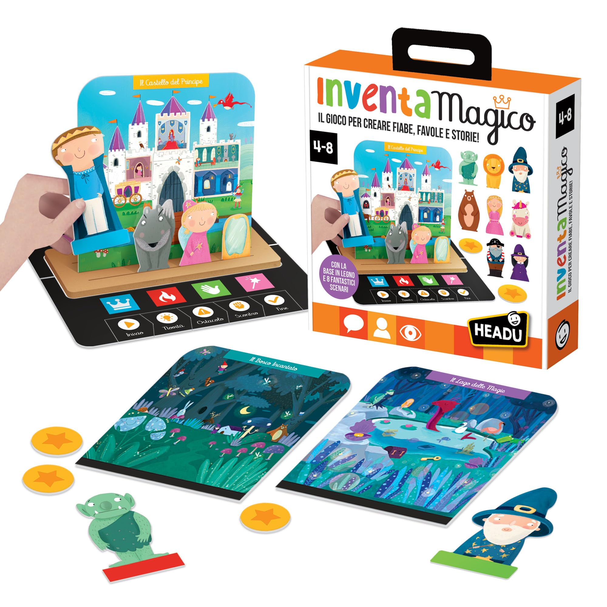 HEADU - L'Inventamagico! - Il Gioco per Creare Fiabe, Favole e Storie! - Un Gioco Educativo per Bambini dai 4 ai 8 anni - Made in Italy | IT61312