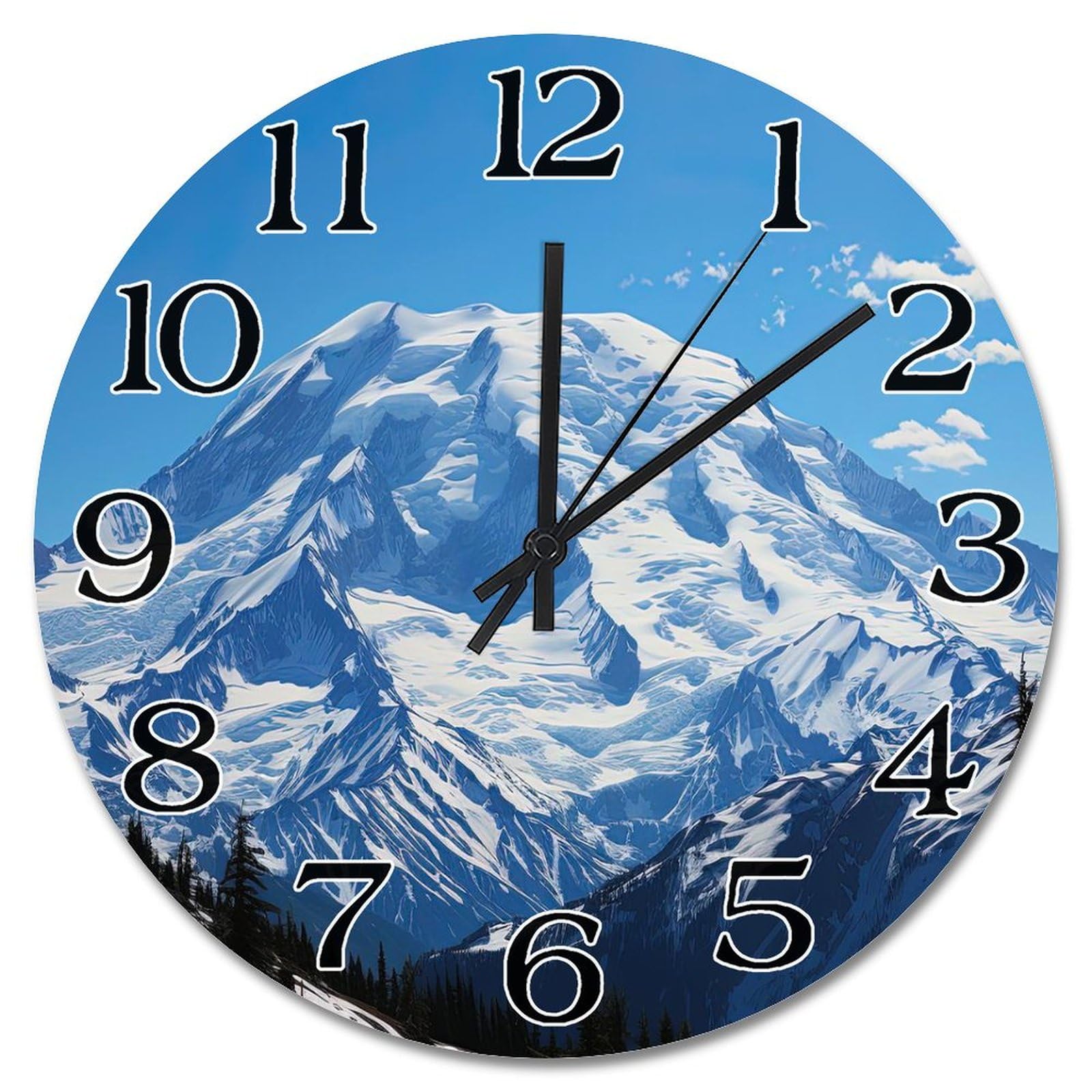 Horloge murale de ferme paysage naturel 38 cm pour créer un salon style chalet cosy
