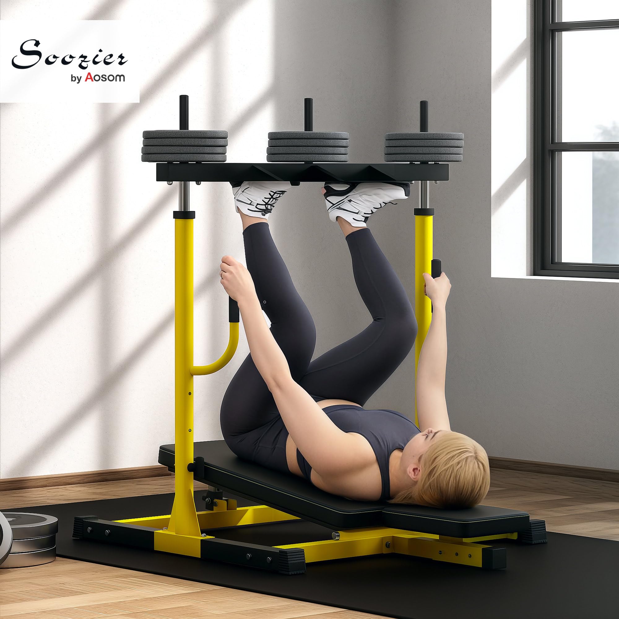 Soozier Vertical Leg Press Machine, 660LBS Capacity, Leg Strength Training Machine with Adjustable Leg, Back, and Head Positions for Home Gym, 2