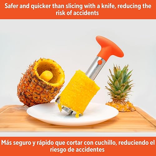 Miniatura 5 de IMUSA Descorazonador de piña de acero inoxidable con mango naranja