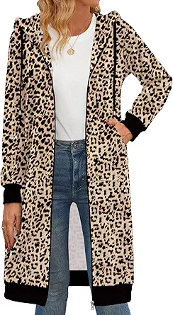 Zeagoo Women's Zip Up Hoodies Oversized Fleece Long Tunic Sweatshirts Casual Long Sleeve 2024 Fall Hoodie Jacket Coat