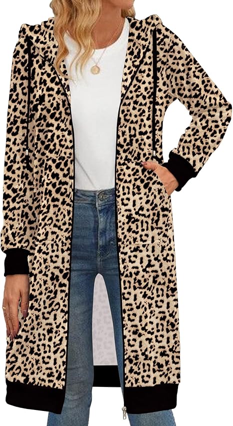Zeagoo Women's Zip Up Hoodies Oversized Fleece Long Tunic Sweatshirts Casual Long Sleeve 2024 Fall Hoodie Jacket Coat