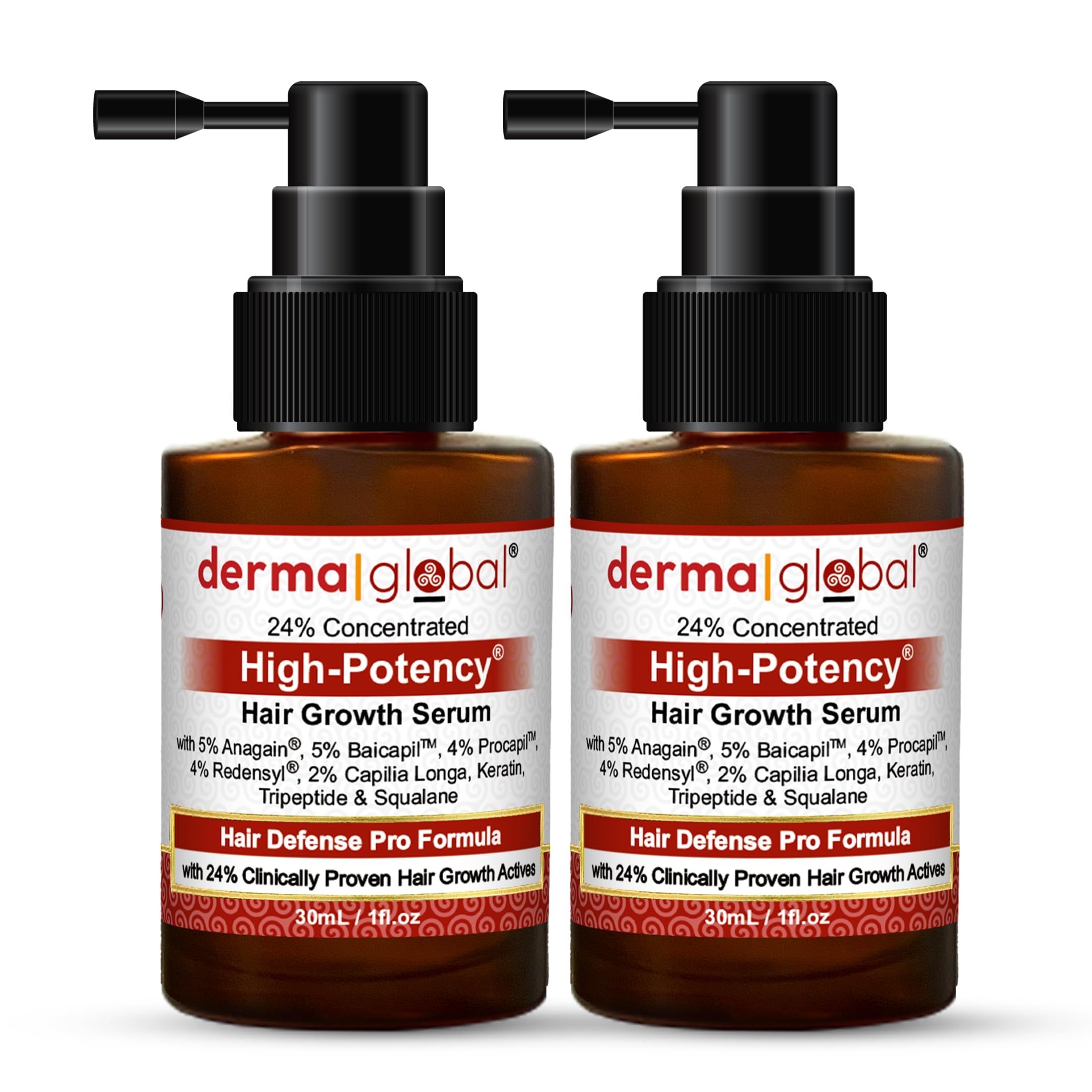High Potency Hair Growth Serum | 24% Clinically Proven Actives with 5% Anagain — Flash AI Score 85/100