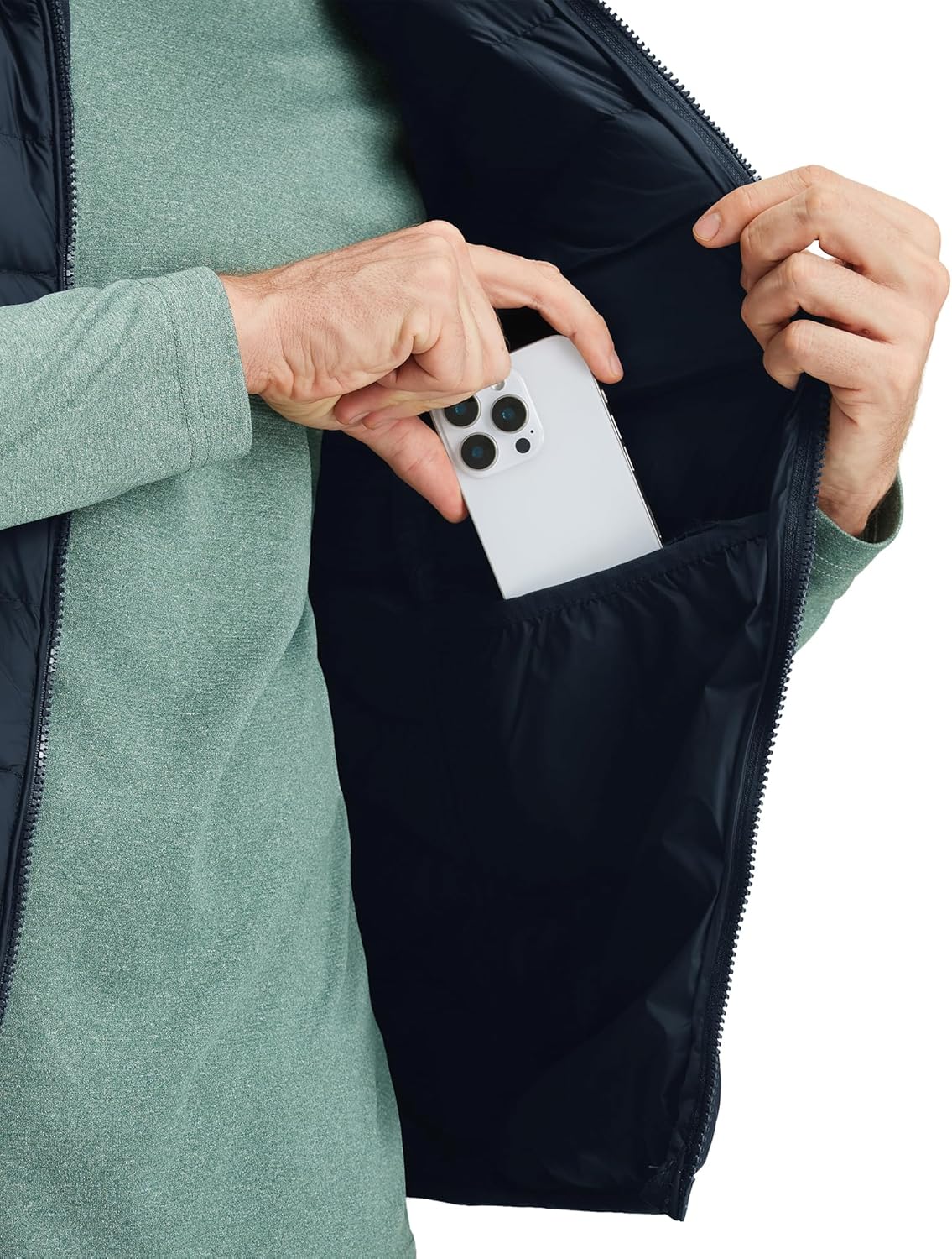 M MAELREG Mens Puffer Vest Lightweight Packable Windproof Insulated Outerwear Warm Winter Zip Pocket Golf Sleeveless Jacket - Image 4