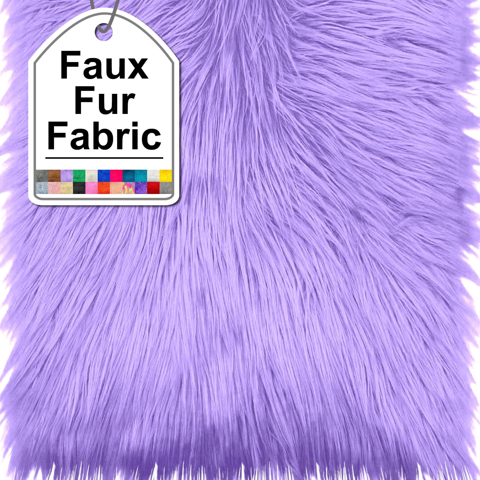 Light Purple Faux Fur Fabric Squares, 10x10 Inches Fluffy Faux Fur for DIY Crafts, Fashion Design, Beard, Sewing, Cosplay Costumes, Seat Pads, Rugs, Pillows and Home Decoration Projects