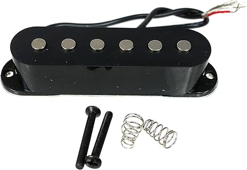 Miniatura 2 de Pastilla de guitarra eléctrica, bobina única, color negro, pastilla magnética estilo Strat(tm) y Tele(tm)