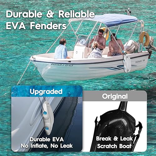 Vista 15 de Guardabarros de barco fácil de instalar para acoplamiento, guardabarros ideal para pontón, bajo, moto acuática y barcos de pesca Gris