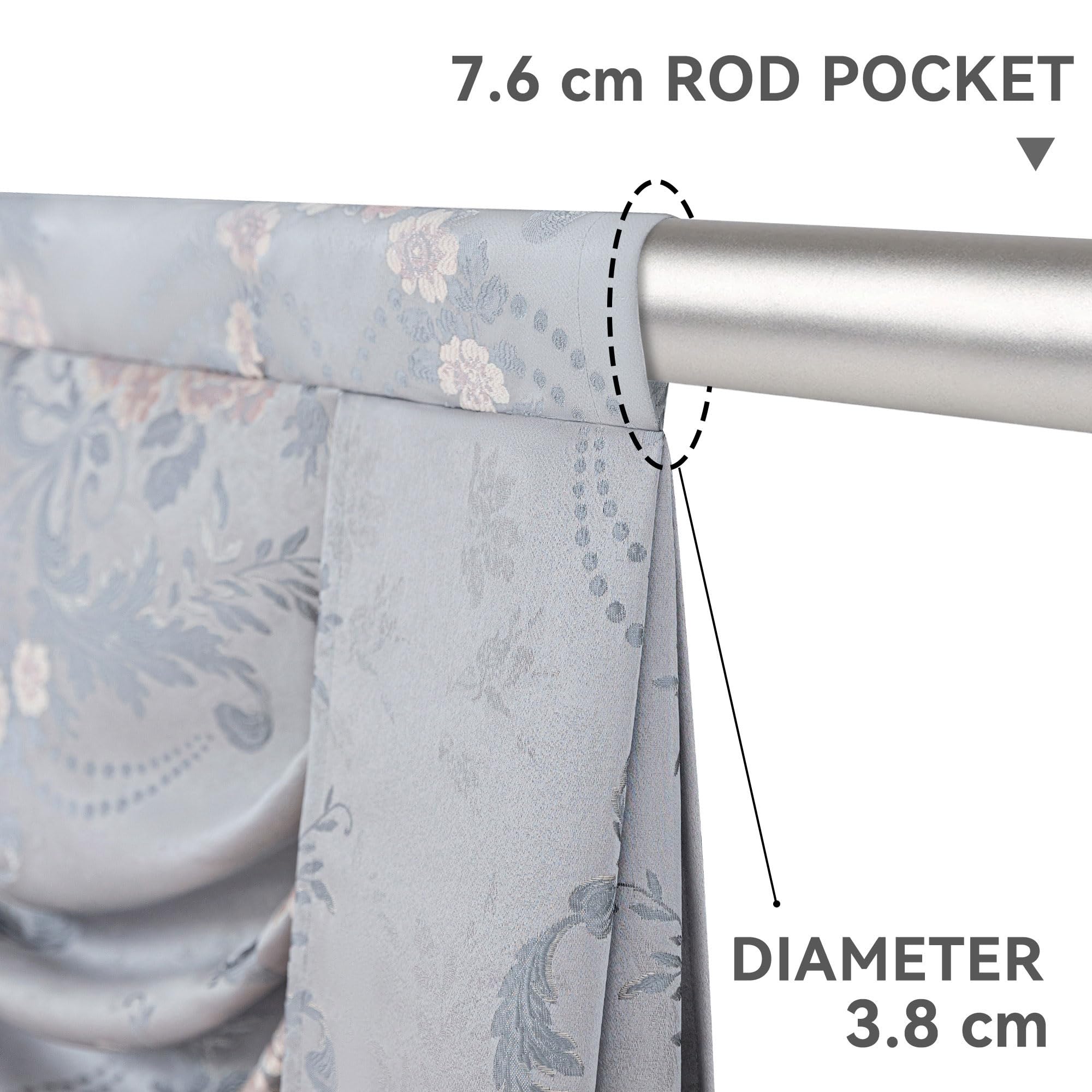 TOPLUXE Swag Valance for Windows Jacquard Waterfall Short Curtain with Tassels for Bedroom Living Room Kitchen Decoration Rod Pocket (Width 150cm - Image 3