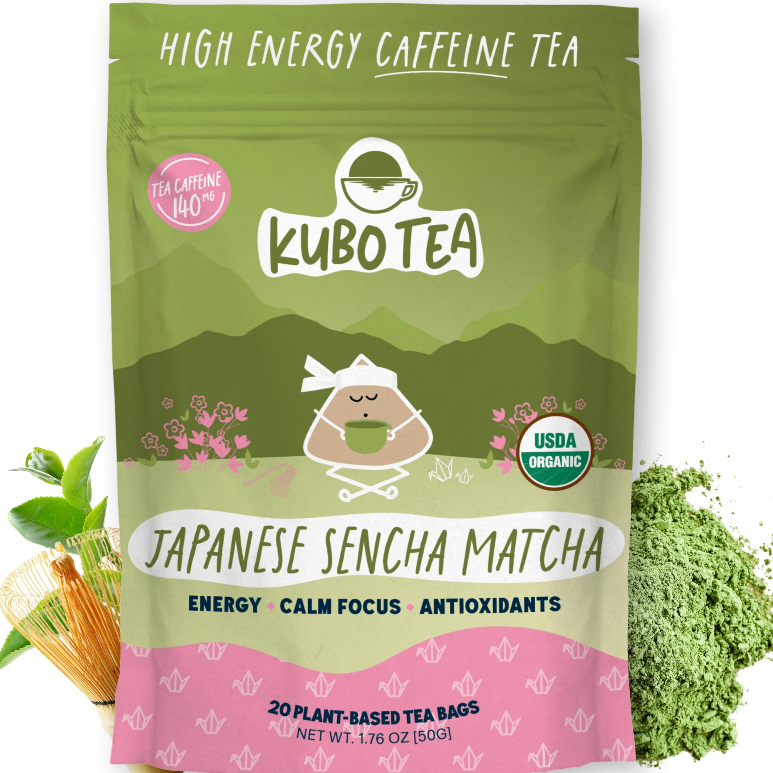 Amazon.com : Kubo Japanese Matcha Tea Bags | Organic High Caffeine
