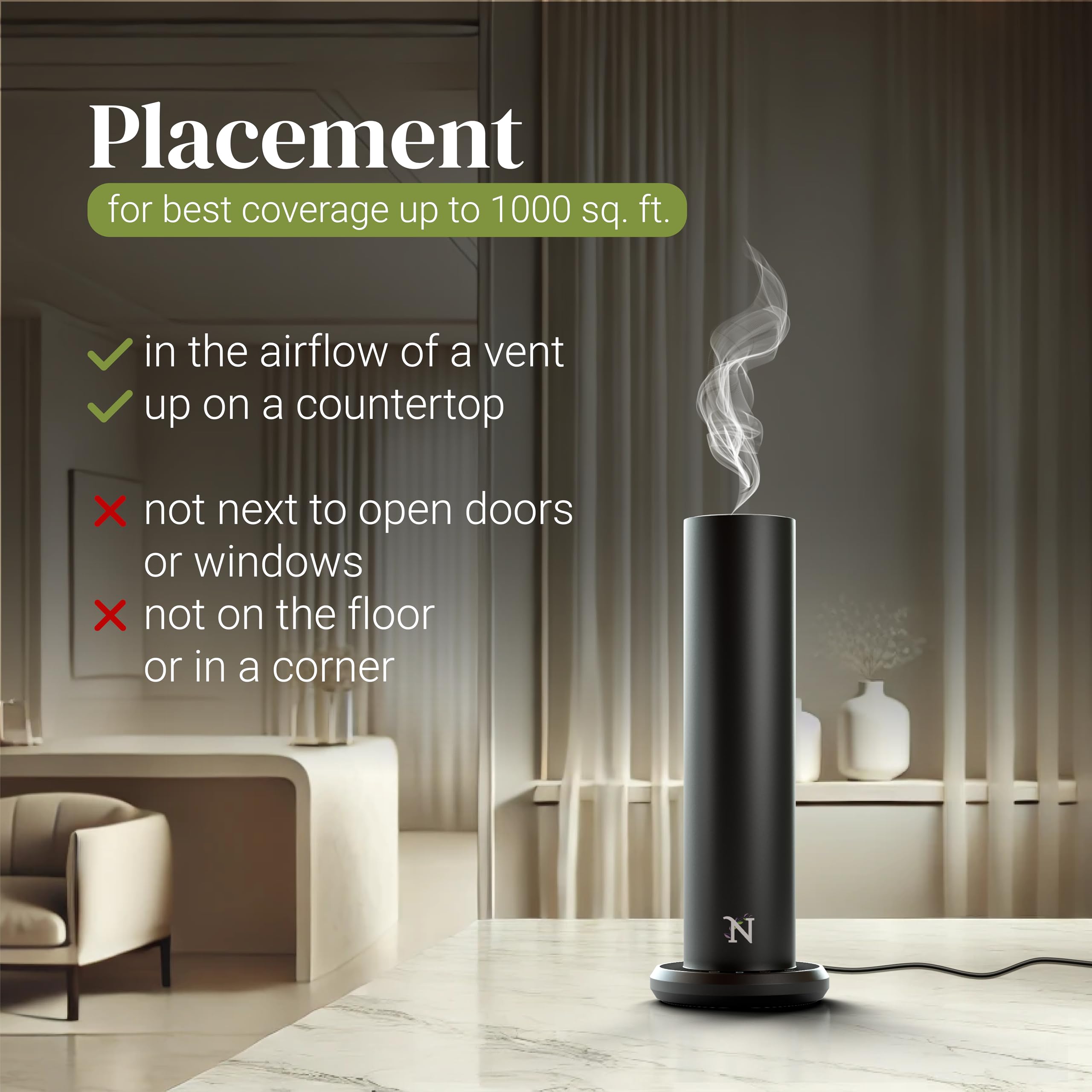 Diffusore di oli essenziali aggiornato con campione di fragranza incluso, diffusori per la casa con app e controllo manuale, diffusore di olio per aria fredda grande stanza 1000 sq. ft.,