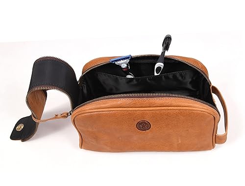 Miniatura 3 de Leather Toiletry Travel Pouch Leather Waterproof Dopp Kit By Aaron Leather Goods