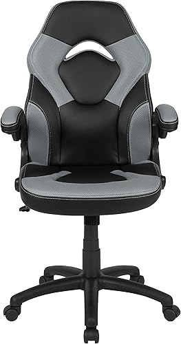 Miniatura 28 de Flash Furniture X10 - Silla giratoria de policarbonato ergonómica y ajustable con apoyabrazos abatibles; para videojuegos, juegos de carreras,
