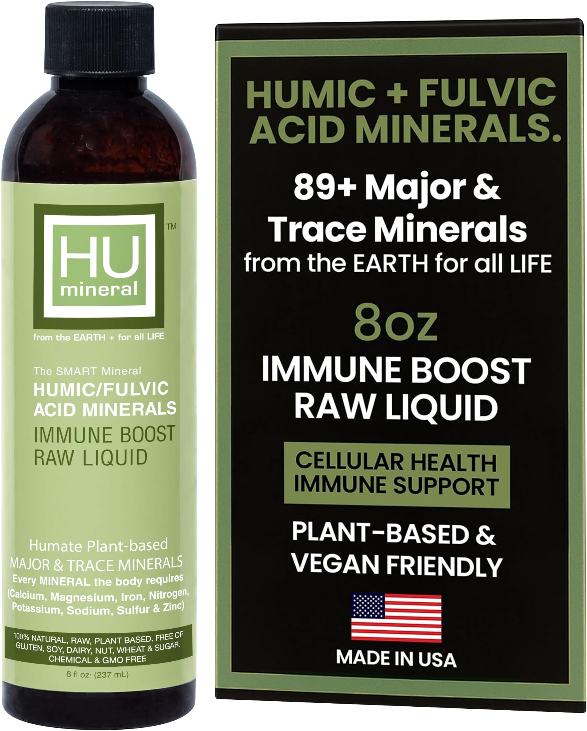 Humic/Fulvic Acid Mineral, Major & Trace Minerals, Liquid Supplement - 8 oz
