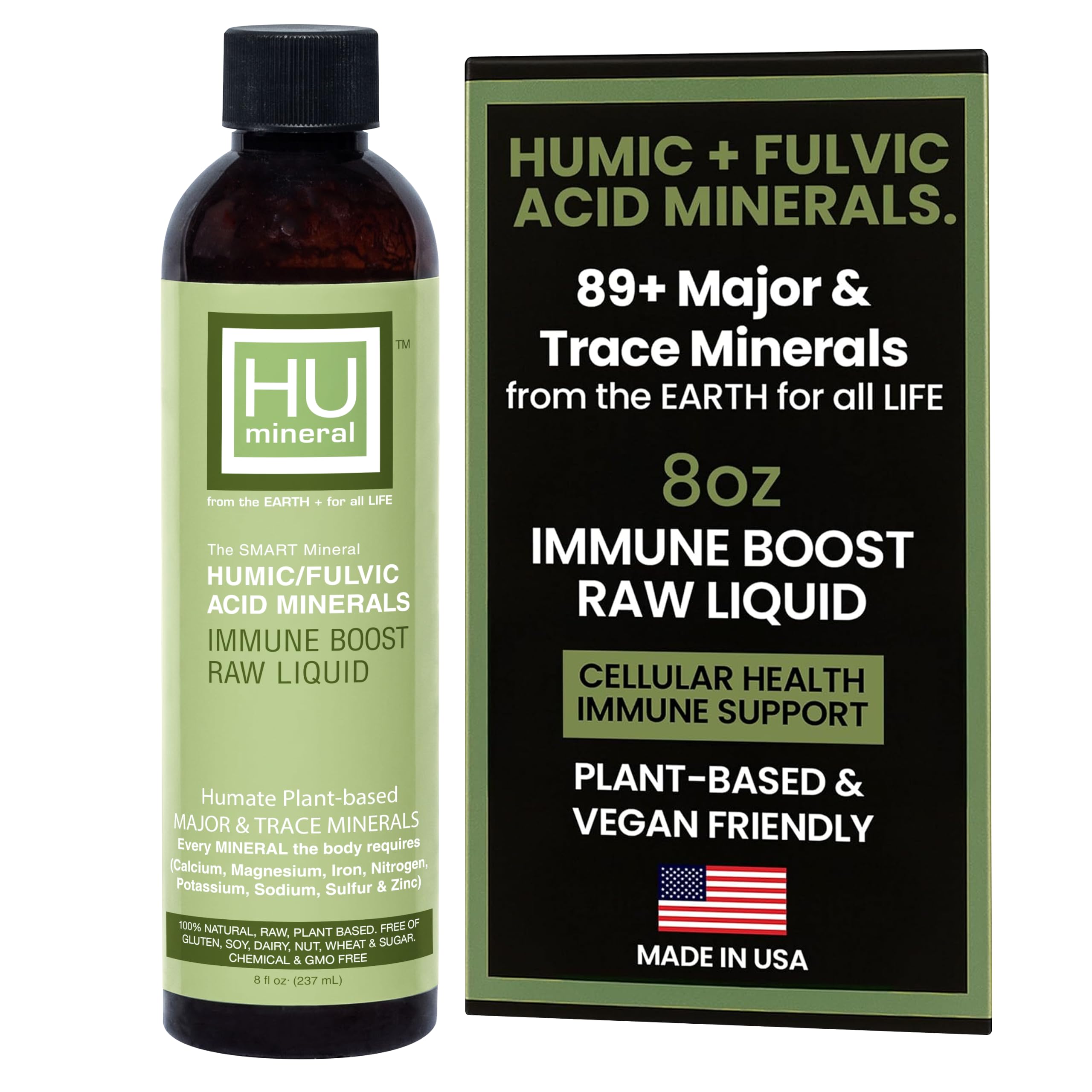Humic/Fulvic Acid Mineral, Major & Trace Minerals, Liquid Supplement - 8 oz