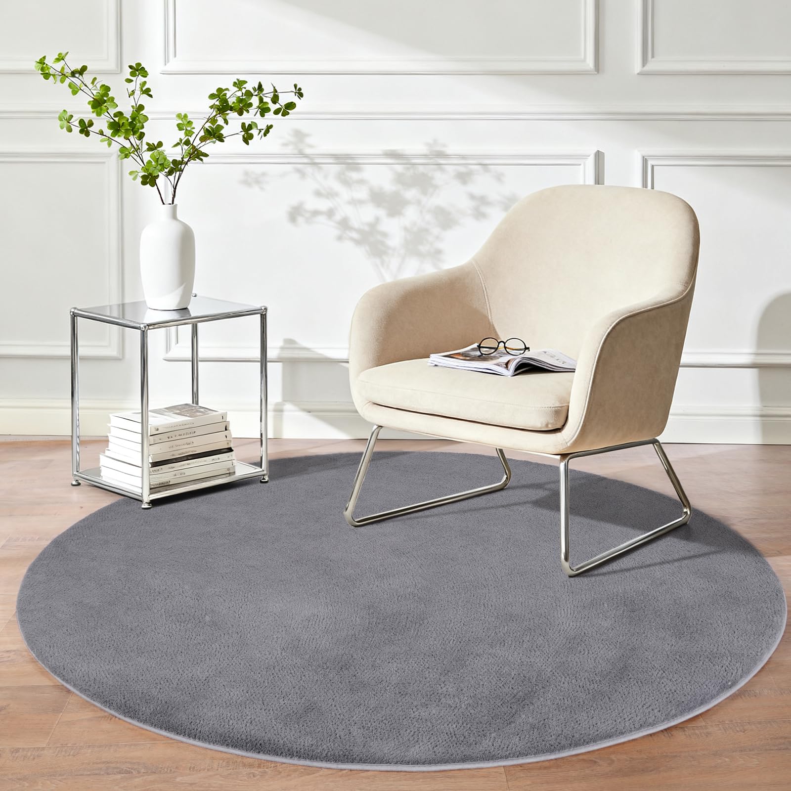 iEvery Waschbarer Kuscheliger Kurzflor Teppich Moderner Wohnzimmerteppich, Weich & Pflegeleicht Carpet rutschfest für Wohnzimmer, Schlafzimmer, Bettvorleger & Kinderzimmer Deko