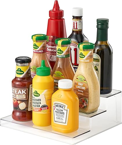 Miniatura 7 de vacane Estante de especias transparente, organizador de especias de 3 niveles para gabinete, estante de especias y organizadores de tarros,