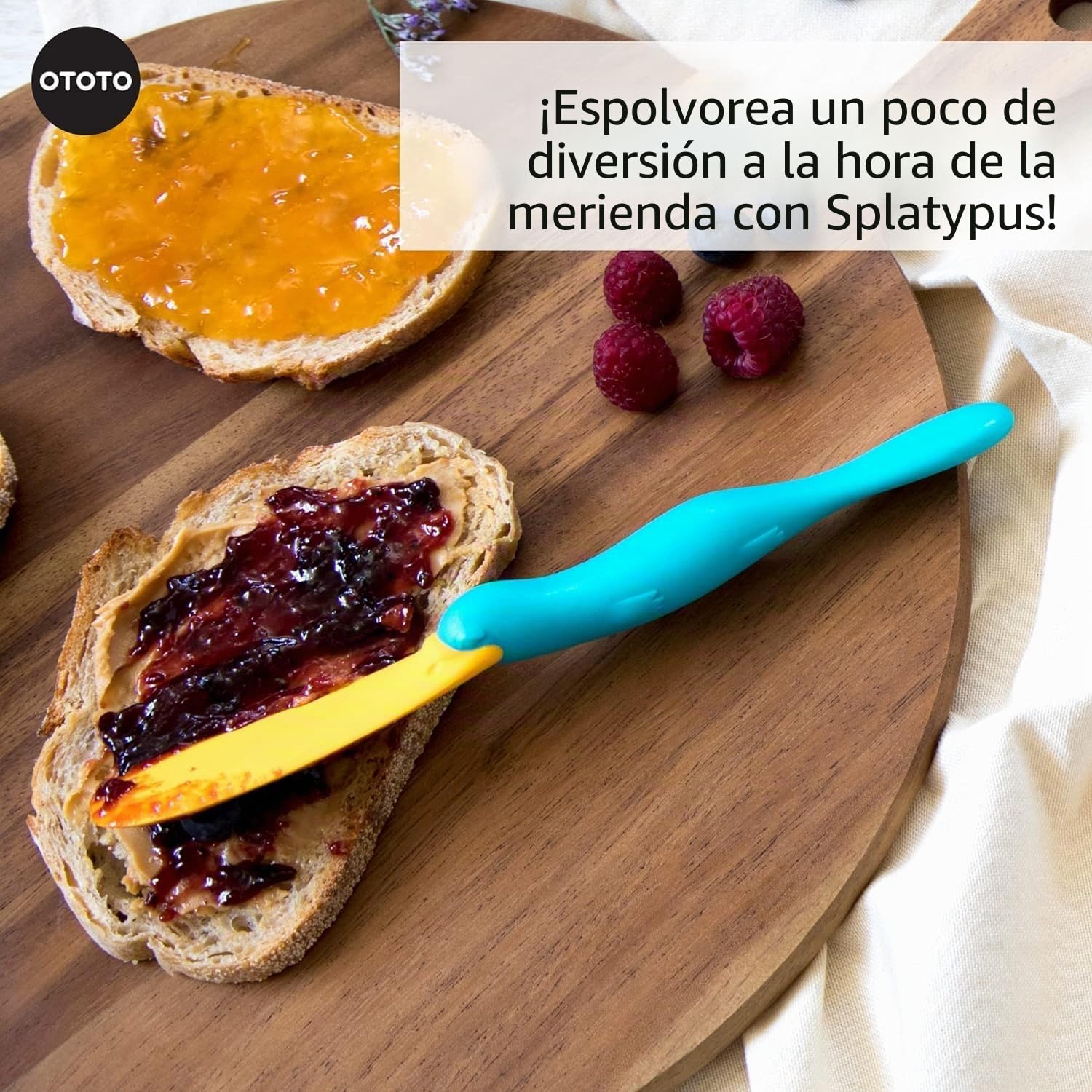 OTOTO Cuchillo Mantequilla Splatypus - Utensilios de Cocina Originales Sin BPA y 100% Aptos para Alimentos - Divertido Cuchillo Untar - Regalo Original para Untar Crepas y Llegar al Fondo del Tarro