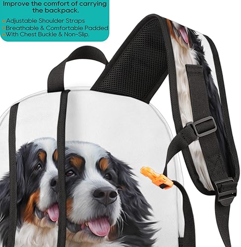 Miniatura 5 de Linda mochila escolar para perros de montaña bernés, mochila escolar para adolescentes, niñas, niños, mochila escolar para computadora de hombro,