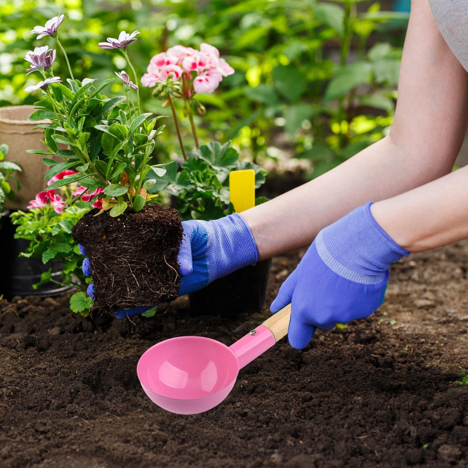 Juego De Jardinería para Niños - Herramientas Infantiles con Mangos de Madera y Rastrillo - para Plantar, Remover y en Jardín | para Aflojar Plantar Niñas Niños Exterior Patio Piscina
